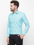 Jainish Green Men's Cotton Geometric Formal Shirts ( SF 434Green ) | Grocsy