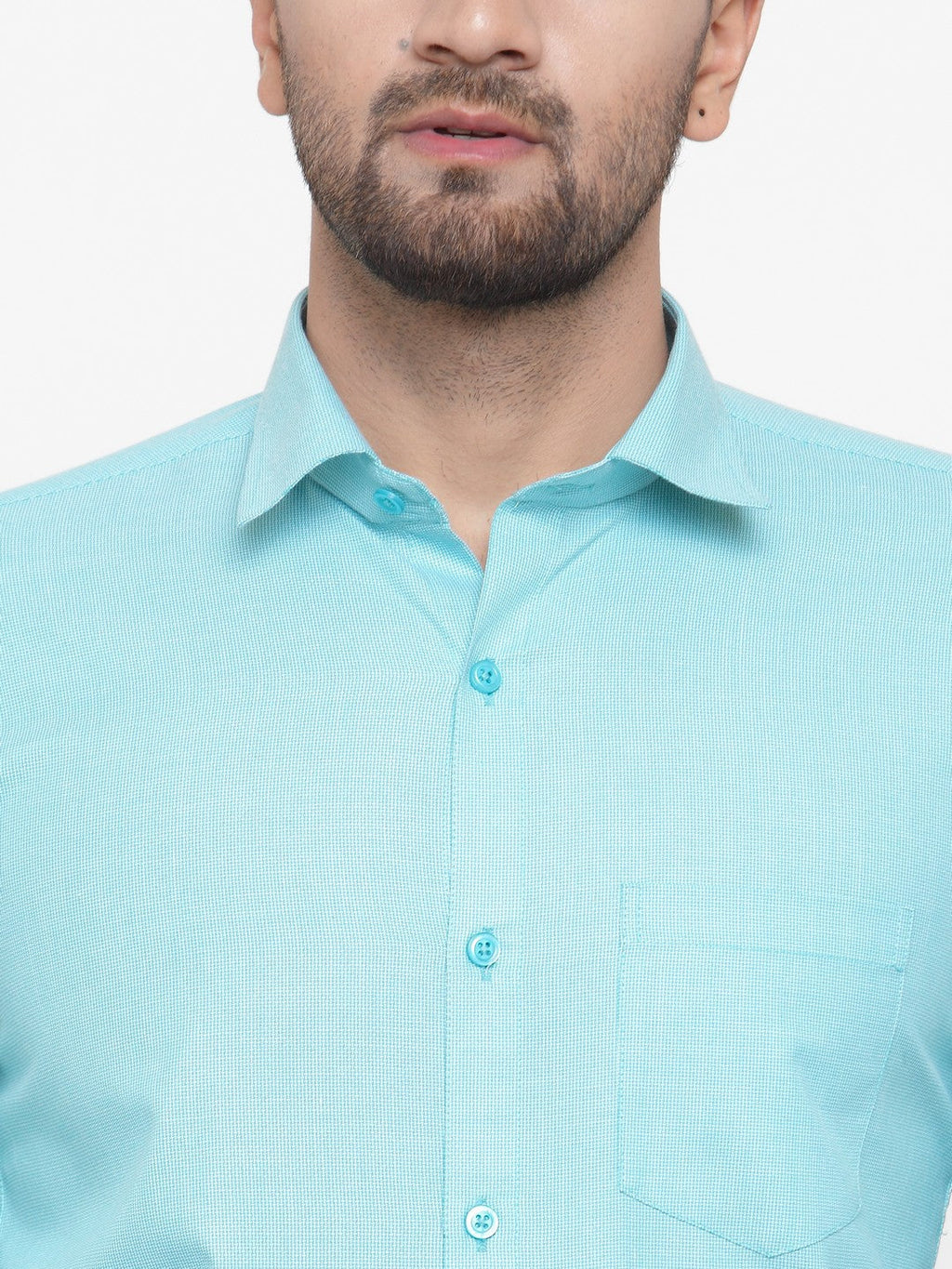 Jainish Green Men's Cotton Geometric Formal Shirts ( SF 434Green ) | Grocsy