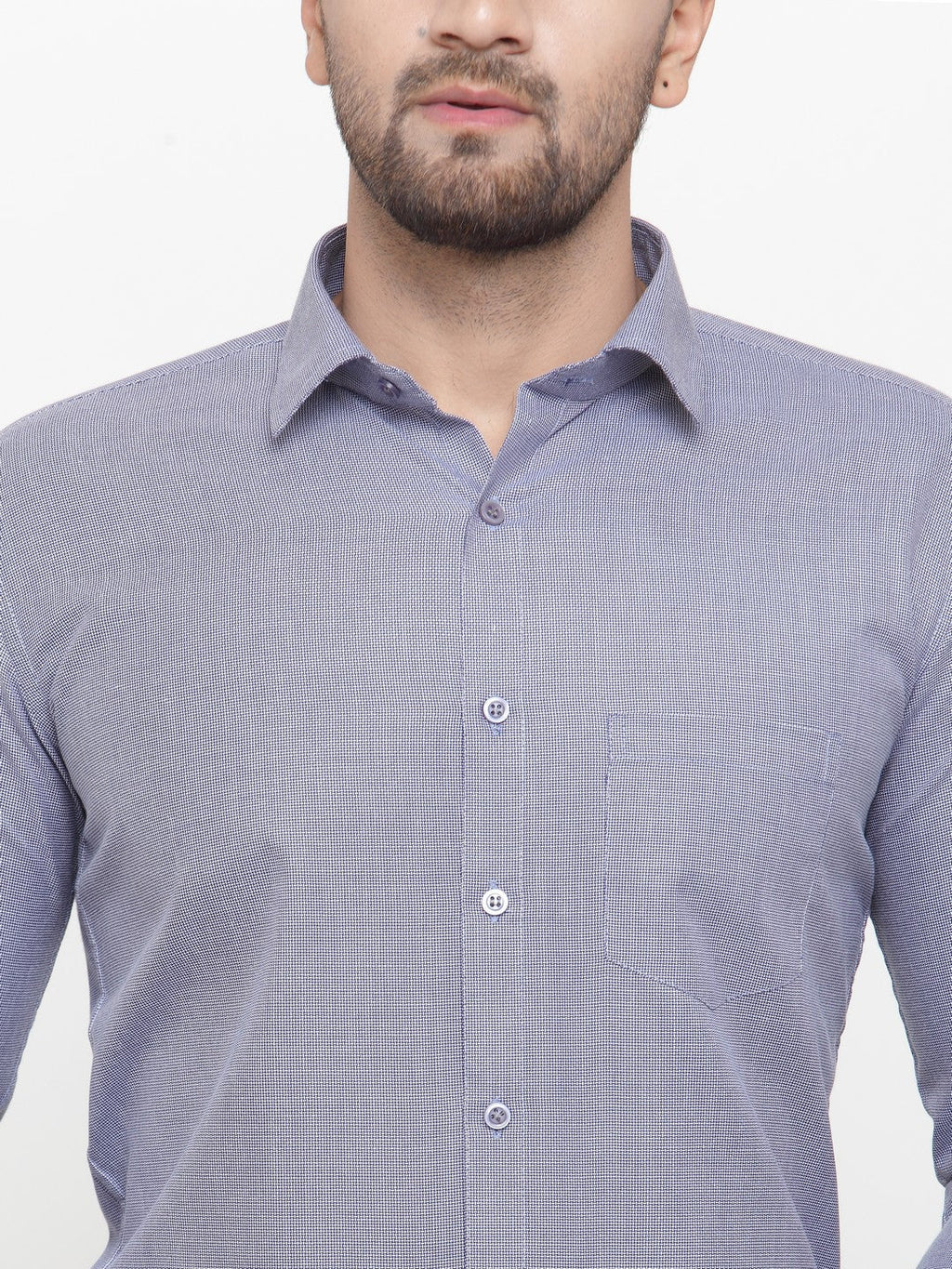 Jainish Grey Men's Cotton Geometric Formal Shirts ( SF 434Grey ) | Grocsy