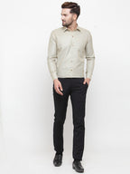 Jainish Olive Men's Cotton Geometric Formal Shirts ( SF 434Olive ) | Grocsy