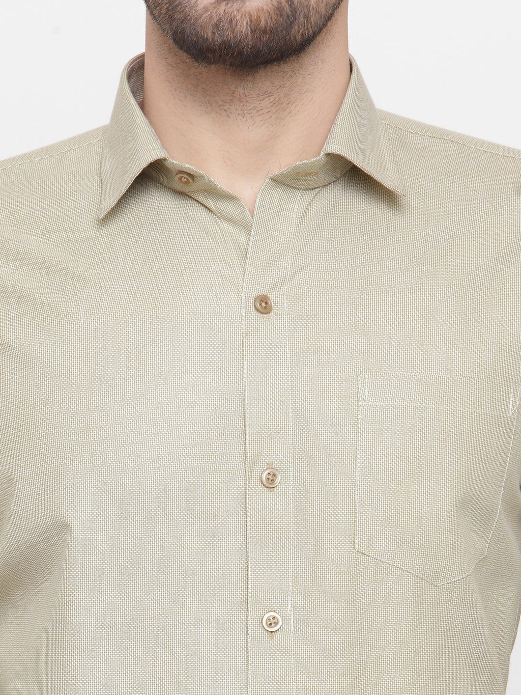 Jainish Olive Men's Cotton Geometric Formal Shirts ( SF 434Olive ) | Grocsy