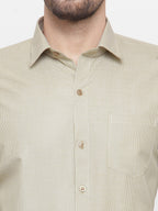 Jainish Olive Men's Cotton Geometric Formal Shirts ( SF 434Olive ) | Grocsy