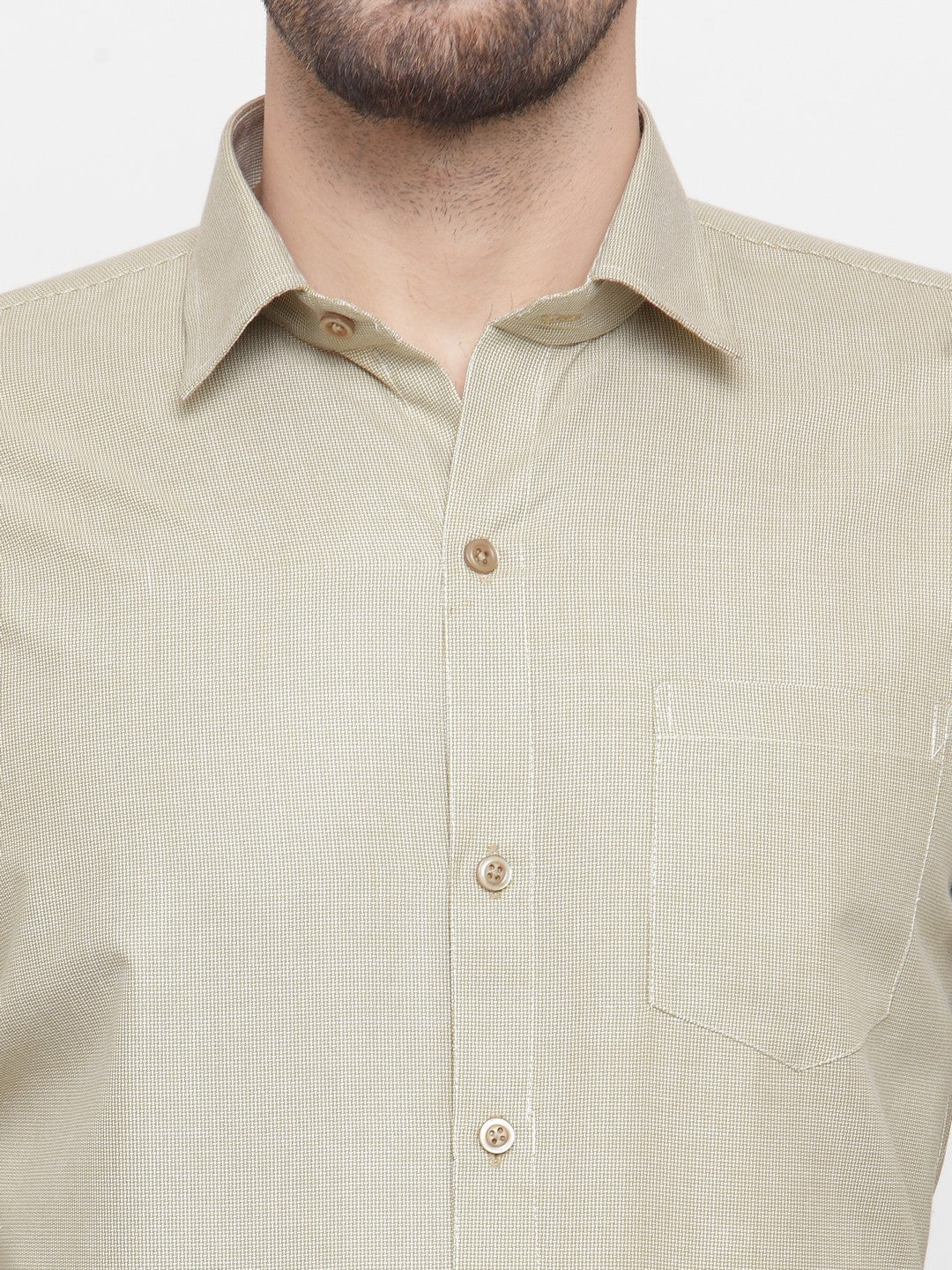 Jainish Olive Men's Cotton Geometric Formal Shirts ( SF 434Olive ) | Grocsy