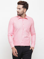 Jainish Pink Men's Cotton Geometric Formal Shirts ( SF 434Pink ) | Grocsy