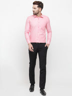 Jainish Pink Men's Cotton Geometric Formal Shirts ( SF 434Pink ) | Grocsy