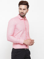 Jainish Pink Men's Cotton Geometric Formal Shirts ( SF 434Pink ) | Grocsy