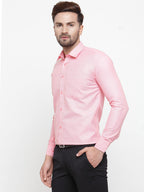Jainish Pink Men's Cotton Geometric Formal Shirts ( SF 434Pink ) | Grocsy