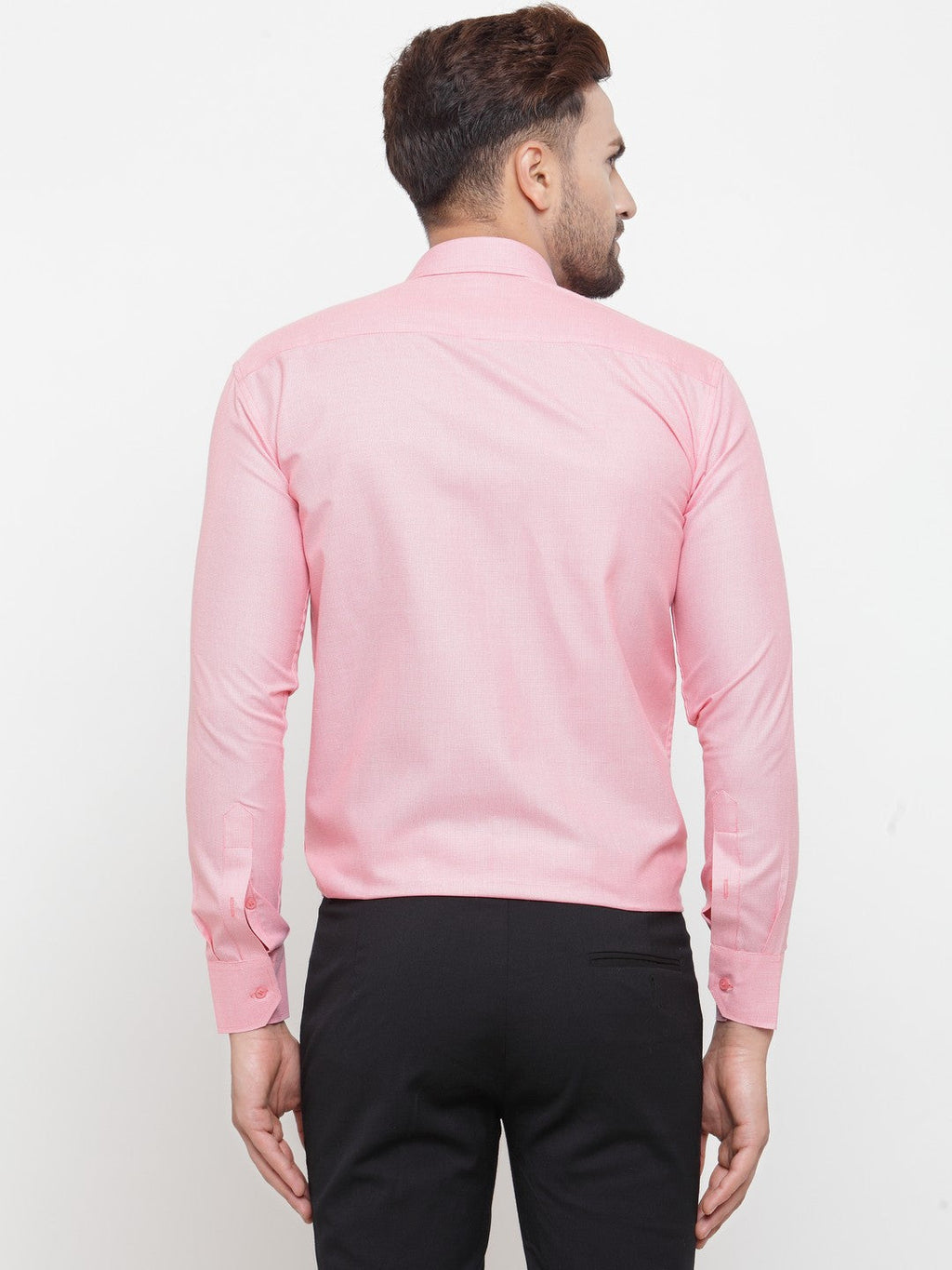 Jainish Pink Men's Cotton Geometric Formal Shirts ( SF 434Pink ) | Grocsy