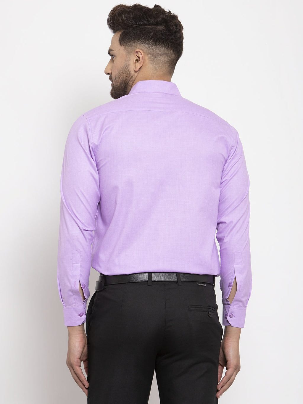 Jainish Purple Men's Cotton Geometric Formal Shirts ( SF 434Purple ) | Grocsy