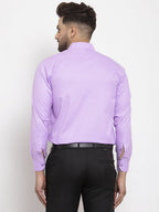 Jainish Purple Men's Cotton Geometric Formal Shirts ( SF 434Purple ) | Grocsy