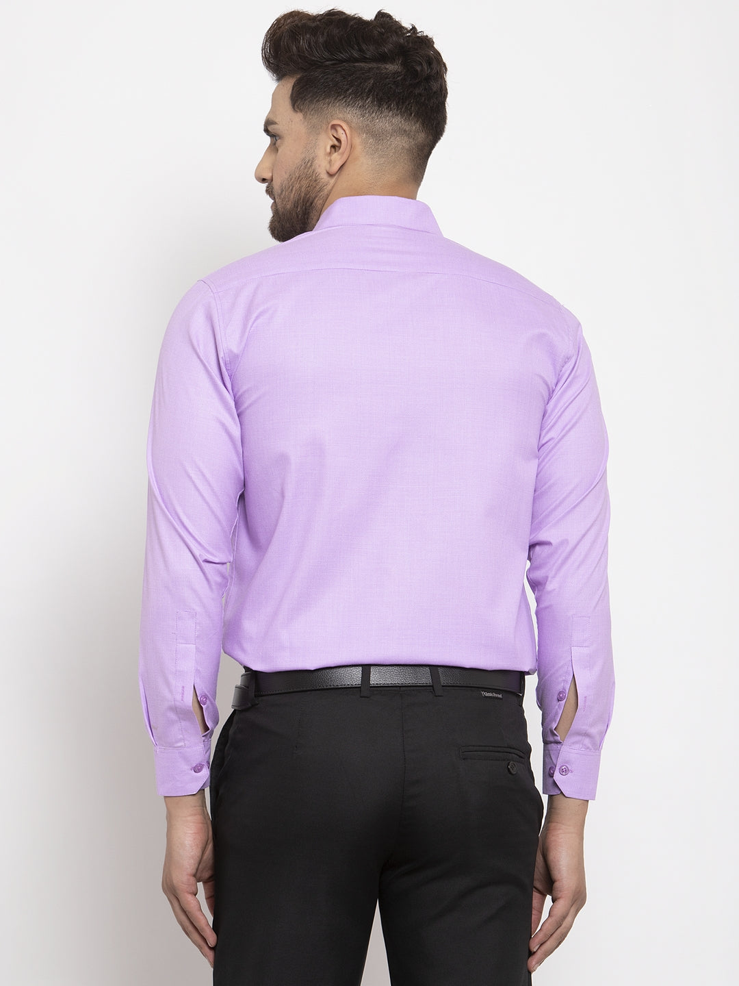 Jainish Purple Men's Cotton Geometric Formal Shirts ( SF 434Purple ) | Grocsy