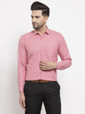 Jainish Red Men's Cotton Geometric Formal Shirts ( SF 434Red ) | Grocsy