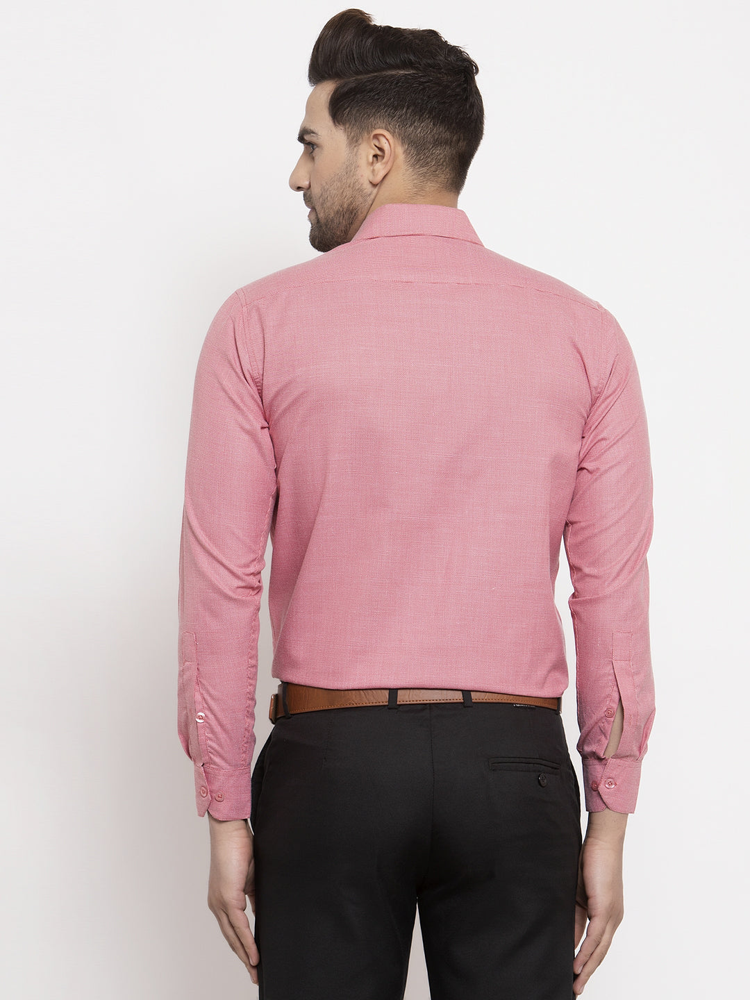 Jainish Red Men's Cotton Geometric Formal Shirts ( SF 434Red ) | Grocsy