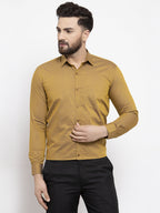 Jainish Yellow Men's Cotton Polka Dots Formal Shirts ( SF 739Mustard ) | Grocsy