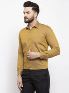 Jainish Yellow Men's Cotton Polka Dots Formal Shirts ( SF 739Mustard ) | Grocsy