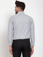 Jainish Black Men's Cotton Striped Formal Shirt's ( SF 759Black ) | Grocsy