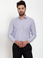Jainish Blue Men's Cotton Striped Formal Shirt's ( SF 759Blue ) | Grocsy