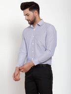 Jainish Blue Men's Cotton Striped Formal Shirt's ( SF 759Blue ) | Grocsy