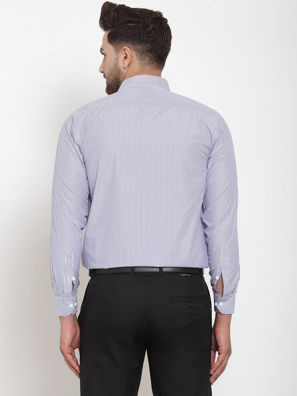 Jainish Blue Men's Cotton Striped Formal Shirt's ( SF 759Blue ) | Grocsy