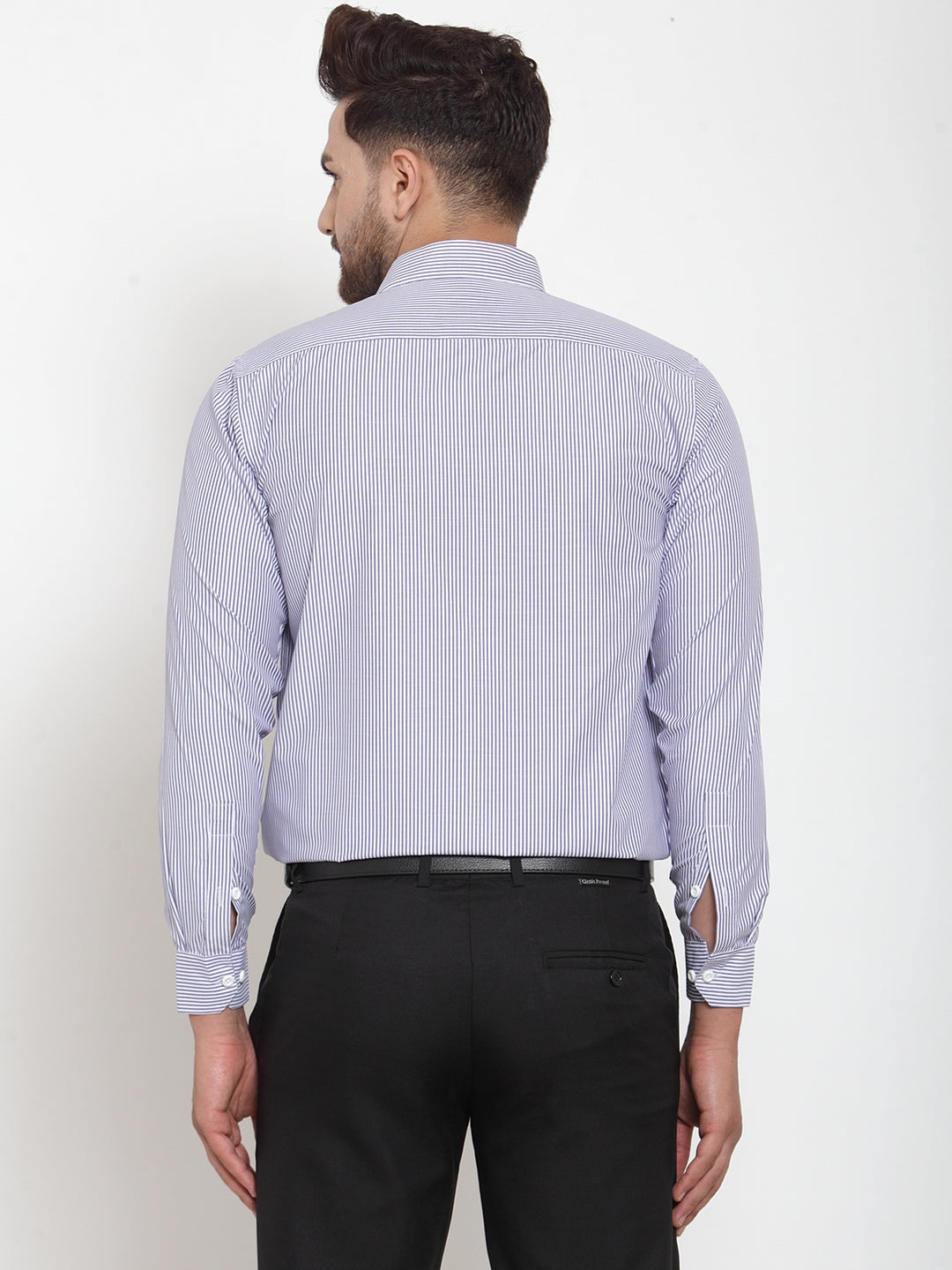 Jainish Blue Men's Cotton Striped Formal Shirt's ( SF 759Blue ) | Grocsy