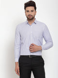 Jainish Grey Men's Cotton Striped Formal Shirt's ( SF 759Light-Grey ) | Grocsy