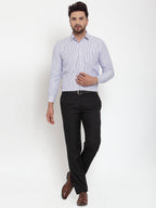 Jainish Grey Men's Cotton Striped Formal Shirt's ( SF 759Light-Grey ) | Grocsy