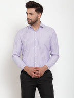Jainish Purple Men's Cotton Striped Formal Shirt's ( SF 759Light-Purple ) | Grocsy