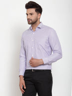 Jainish Purple Men's Cotton Striped Formal Shirt's ( SF 759Light-Purple ) | Grocsy