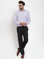 Jainish Purple Men's Cotton Striped Formal Shirt's ( SF 759Light-Purple ) | Grocsy