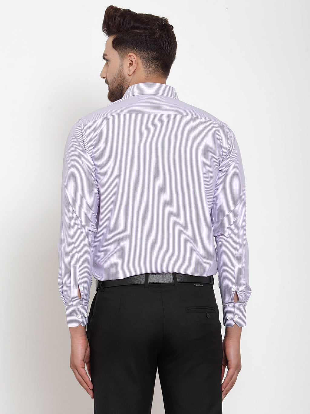 Jainish Purple Men's Cotton Striped Formal Shirt's ( SF 759Light-Purple ) | Grocsy