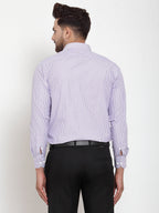 Jainish Purple Men's Cotton Striped Formal Shirt's ( SF 759Light-Purple ) | Grocsy