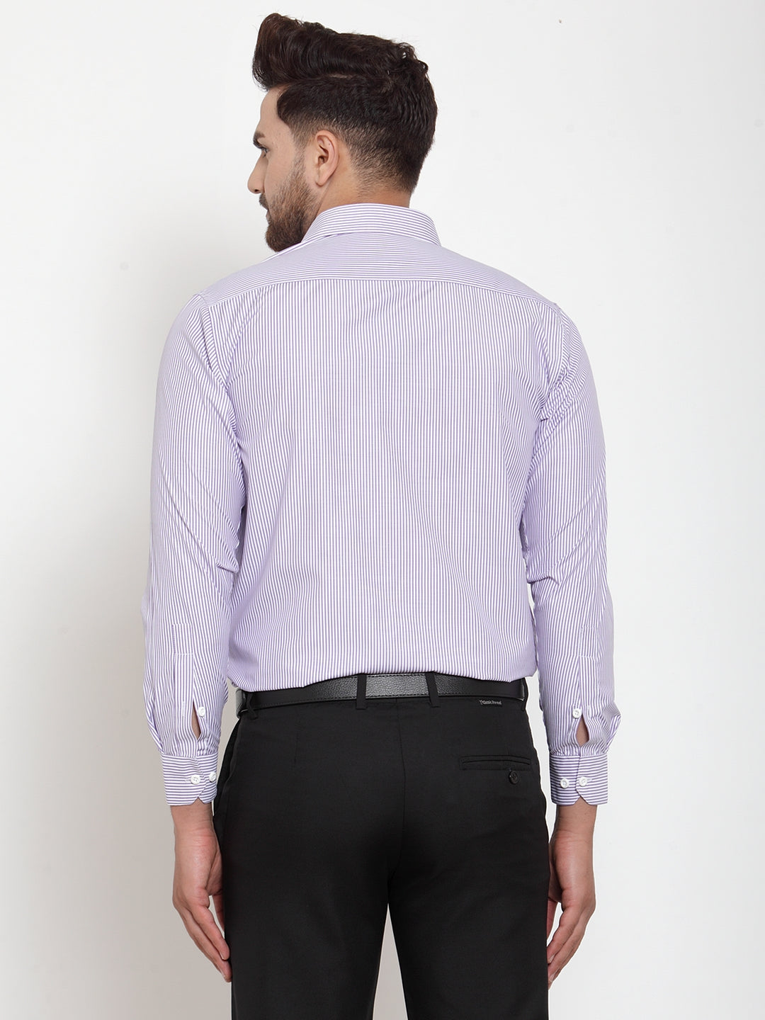 Jainish Purple Men's Cotton Striped Formal Shirt's ( SF 759Light-Purple ) | Grocsy