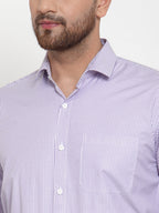 Jainish Purple Men's Cotton Striped Formal Shirt's ( SF 759Light-Purple ) | Grocsy