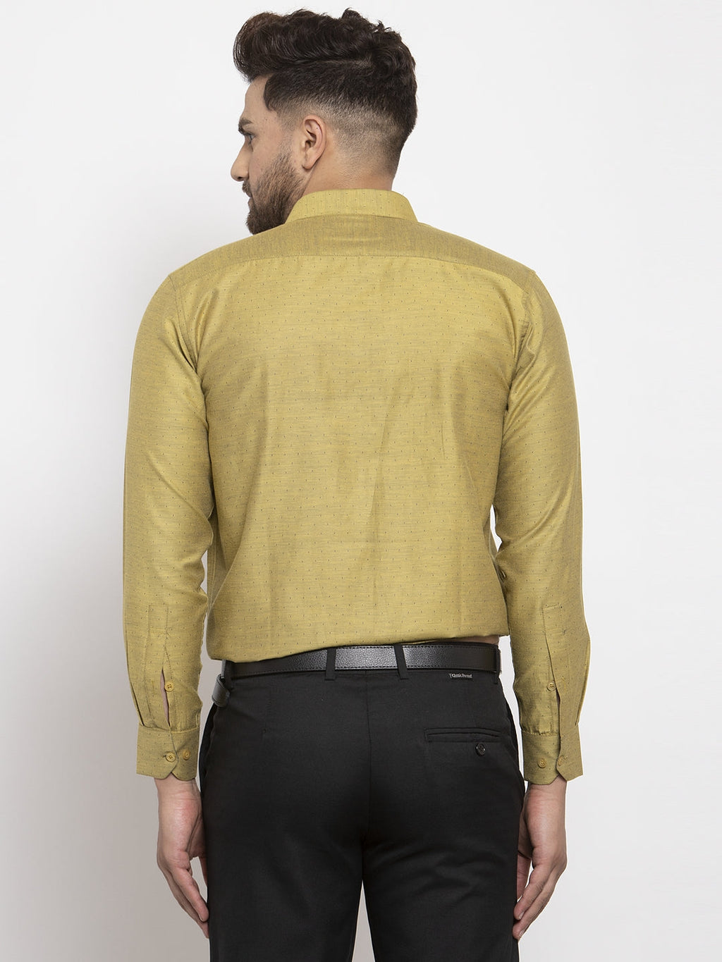 Jainish Olive Men's Cotton Polka Dots Formal Shirt's ( SF 761Olive ) | Grocsy