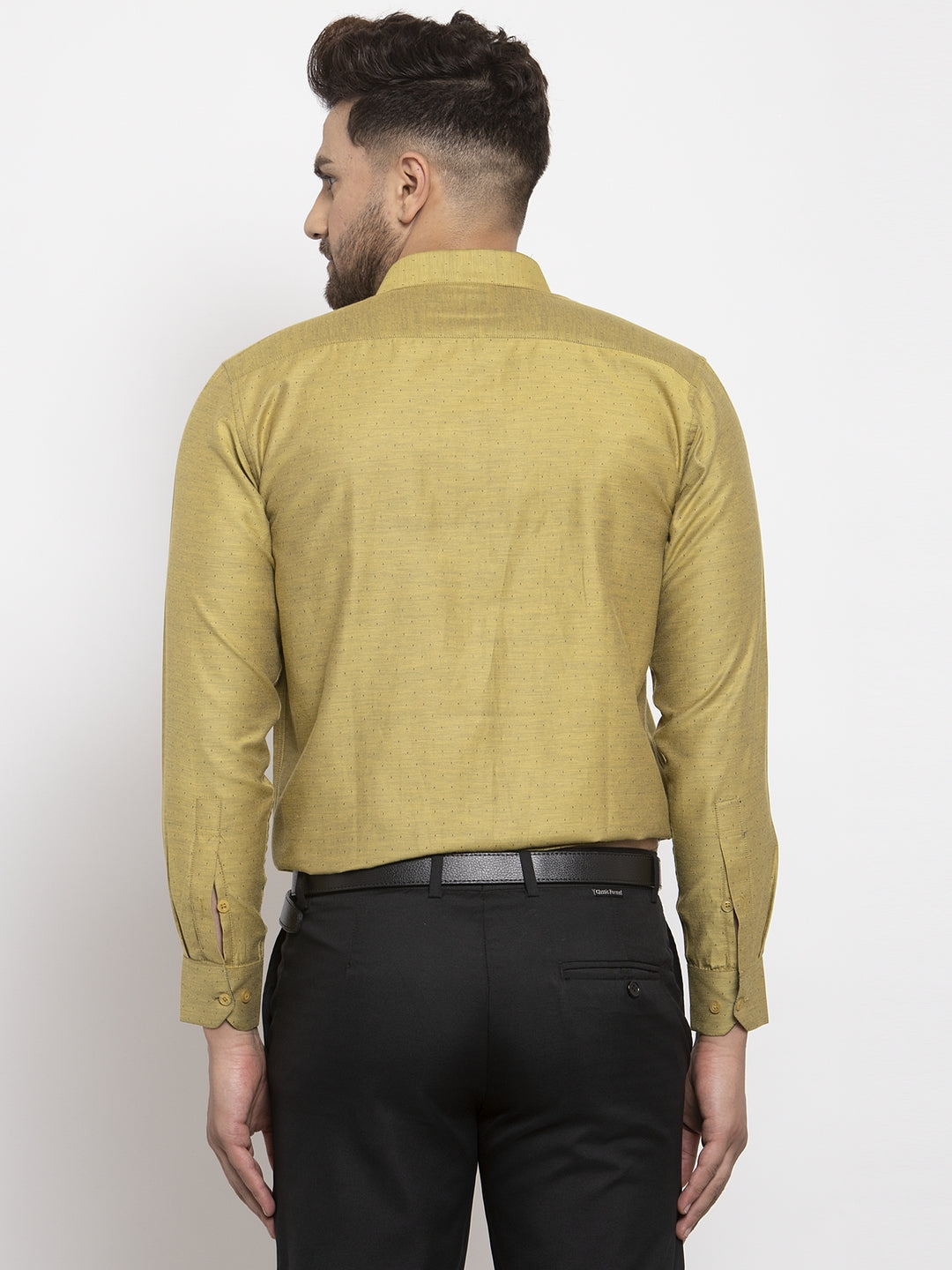 Jainish Olive Men's Cotton Polka Dots Formal Shirt's ( SF 761Olive ) | Grocsy