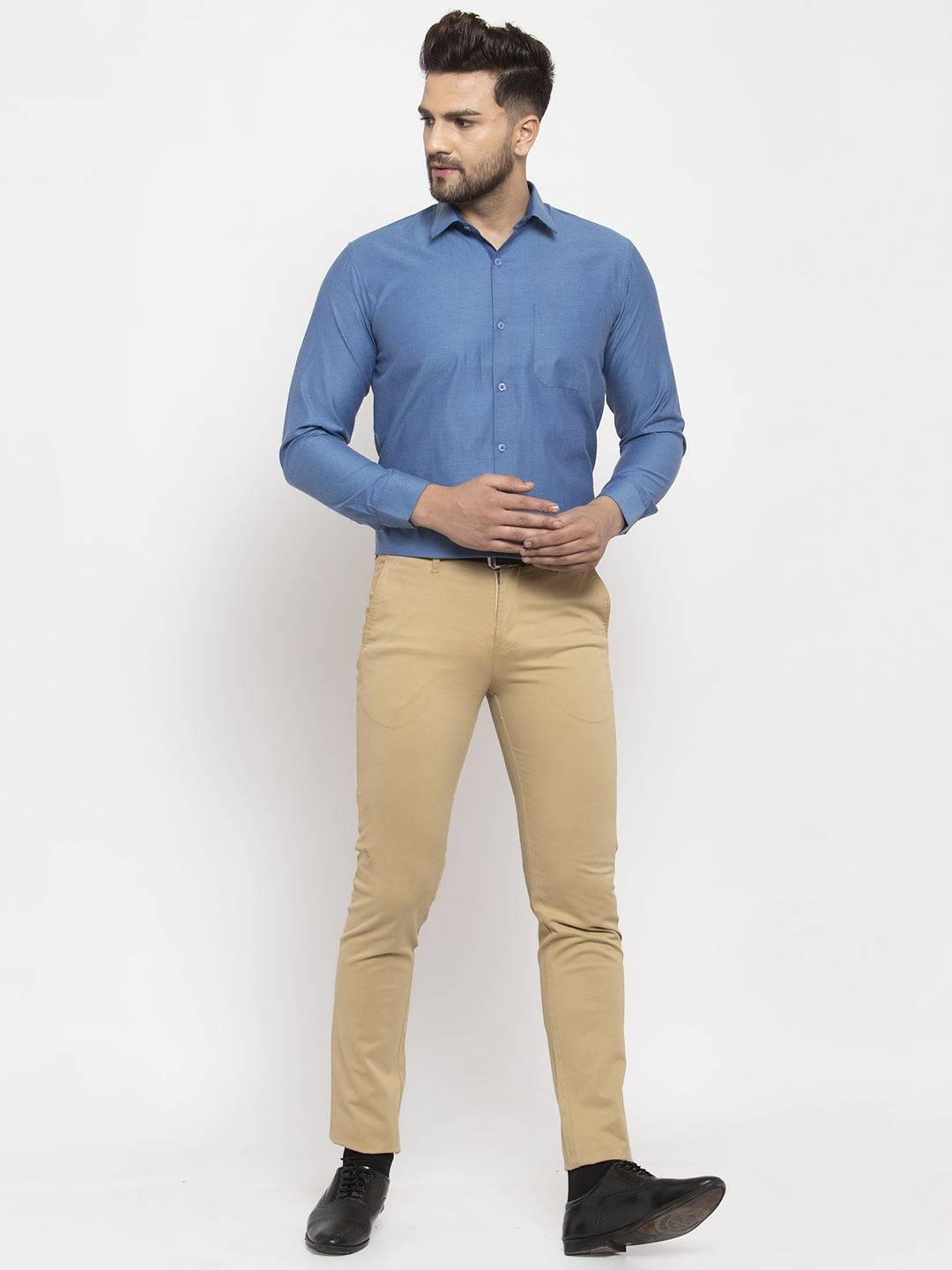 Jainish Teal Men's Cotton Polka Dots Formal Shirt's ( SF 761Teal ) | Grocsy