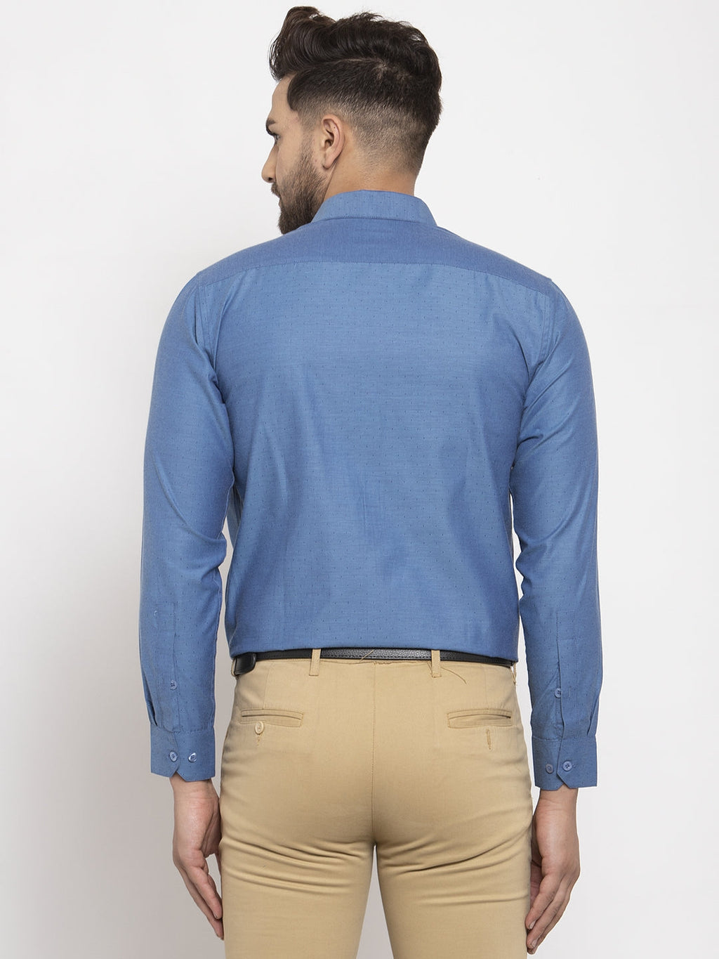 Jainish Teal Men's Cotton Polka Dots Formal Shirt's ( SF 761Teal ) | Grocsy