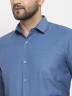 Jainish Teal Men's Cotton Polka Dots Formal Shirt's ( SF 761Teal ) | Grocsy