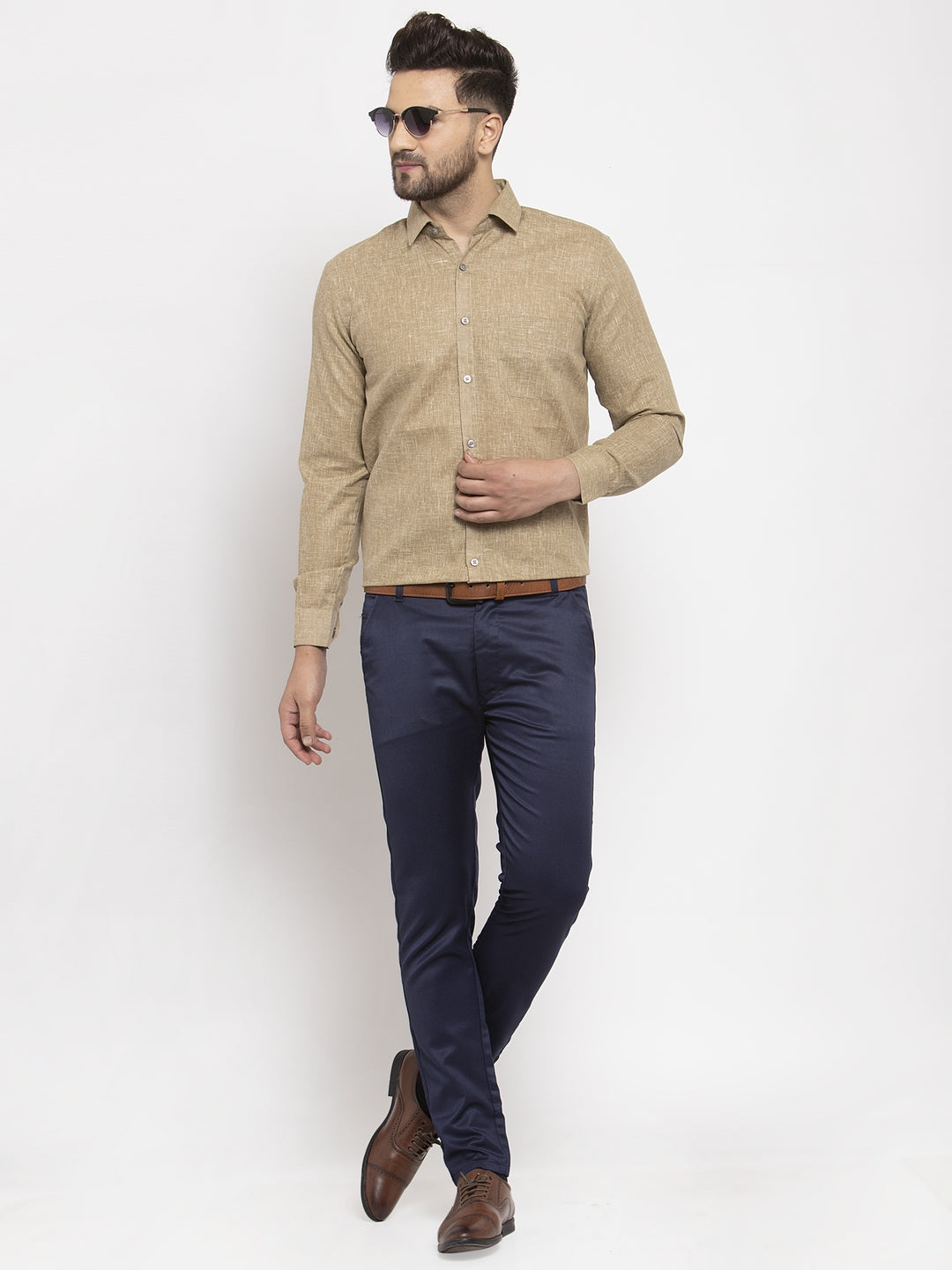 Jainish Metallic Men's Dobby Solid Formal Shirts ( SF 762Metalic ) | Grocsy