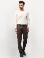 Jainish Men's Solid Formal Shirts - Cream | Grocsy
