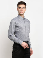Jainish Grey Men's Solid Cotton Formal Shirt ( SF 782Grey ) | Grocsy