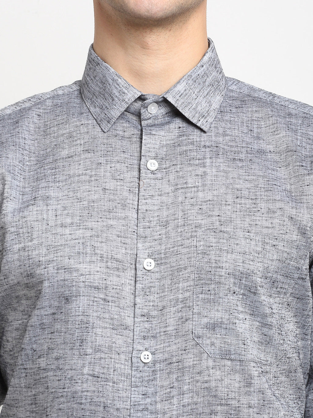 Jainish Grey Men's Solid Cotton Formal Shirt ( SF 782Grey ) | Grocsy