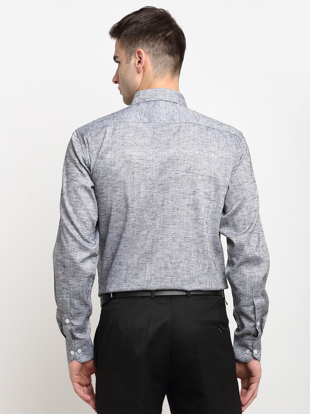 Jainish Grey Men's Solid Cotton Formal Shirt ( SF 782Grey ) | Grocsy