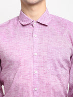 Jainish Purple Men's Solid Cotton Formal Shirt ( SF 782Purple ) | Grocsy