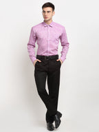 Jainish Purple Men's Solid Cotton Formal Shirt ( SF 782Purple ) | Grocsy