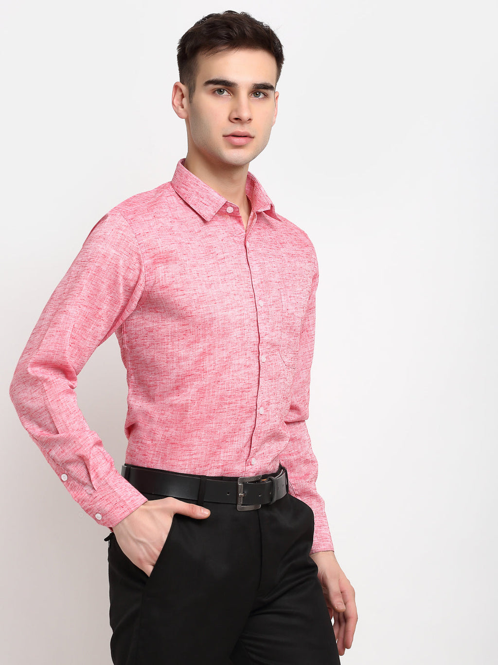 Jainish Red Men's Solid Cotton Formal Shirt ( SF 782Red ) | Grocsy