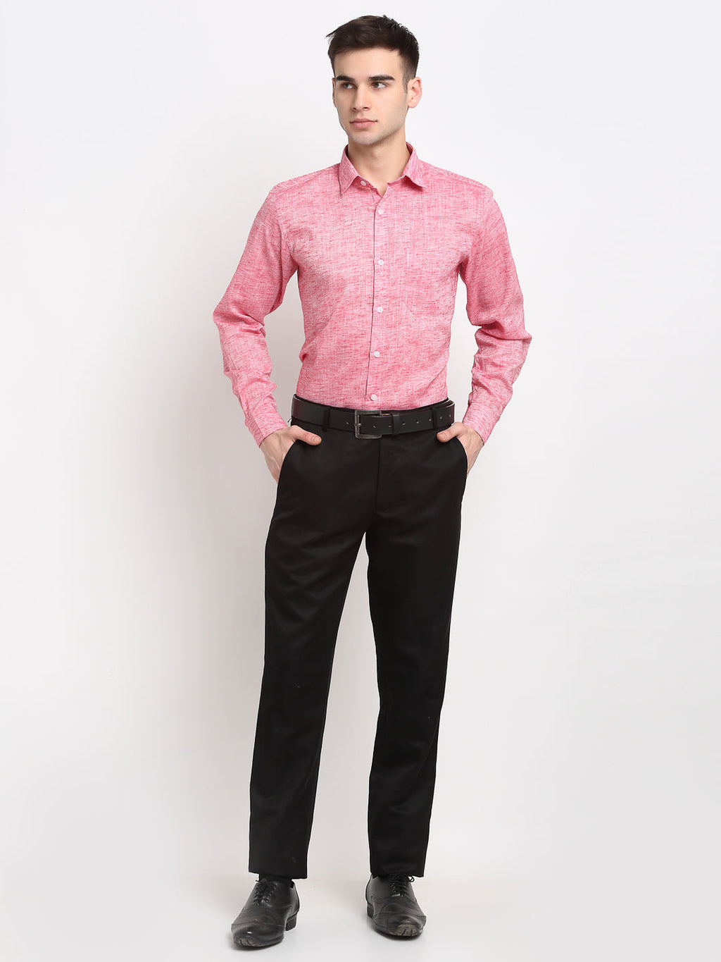 Jainish Red Men's Solid Cotton Formal Shirt ( SF 782Red ) | Grocsy
