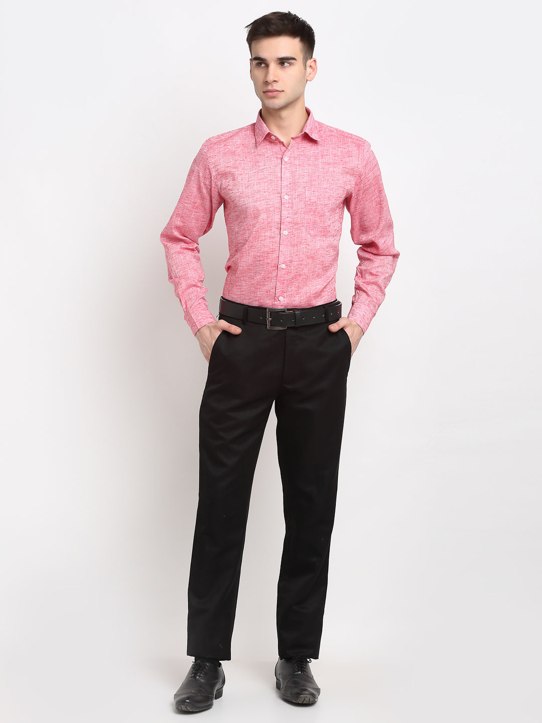 Jainish Red Men's Solid Cotton Formal Shirt ( SF 782Red ) | Grocsy