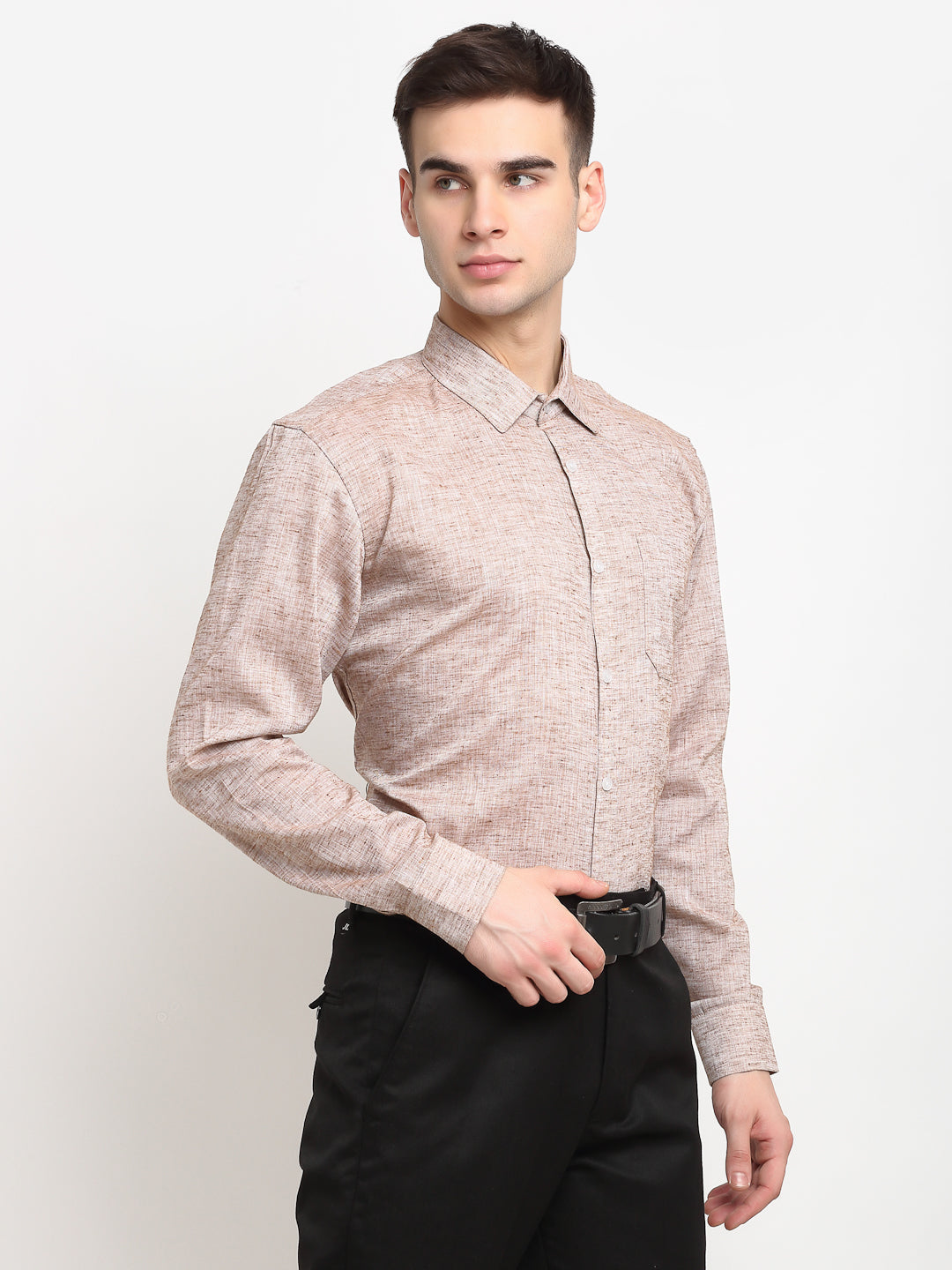 Jainish Rust Men's Solid Cotton Formal Shirt ( SF 782Rust ) | Grocsy