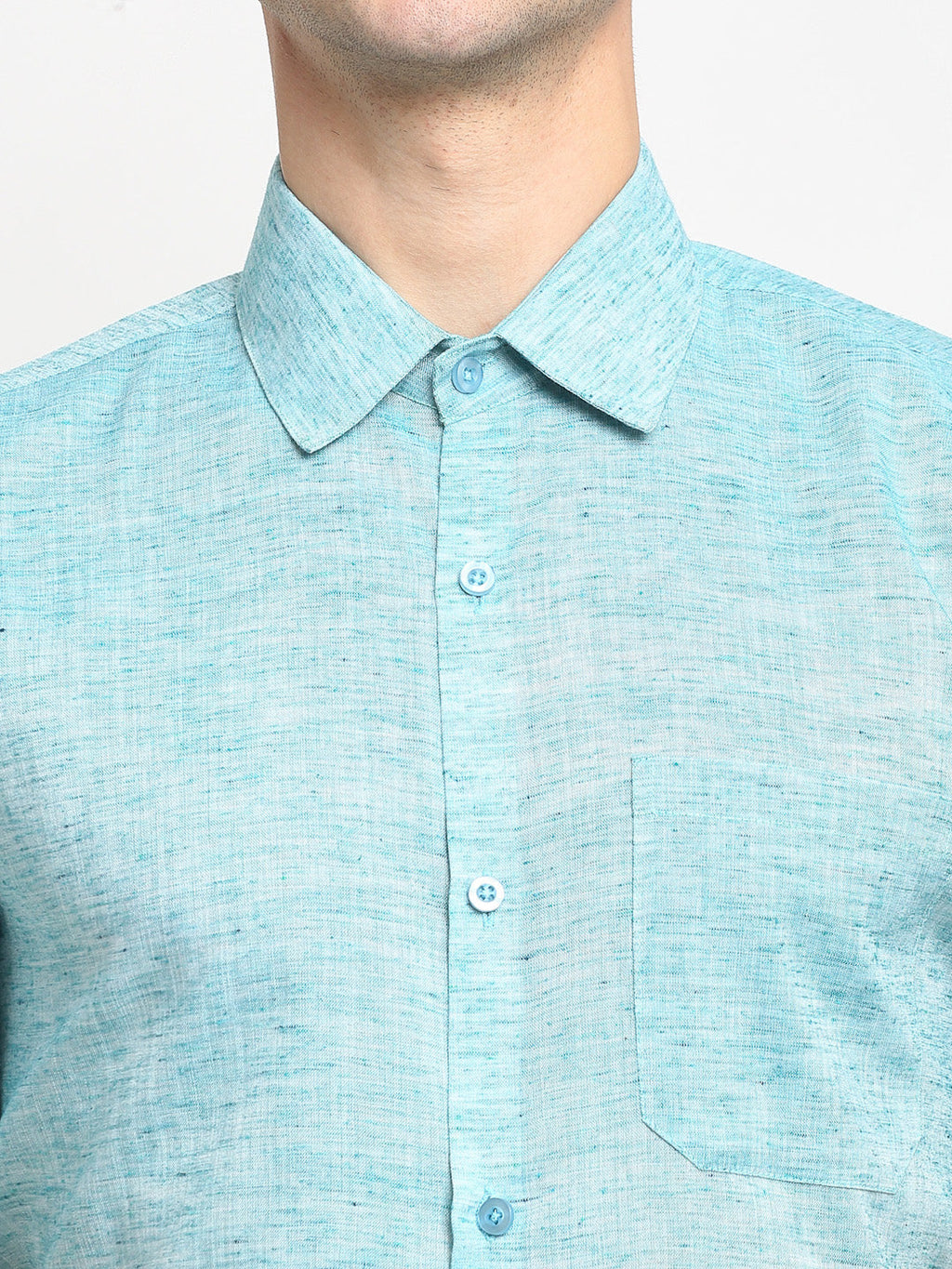 Jainish Green Men's Solid Cotton Half Sleeves Formal Shirt ( SF 783Green ) | Grocsy
